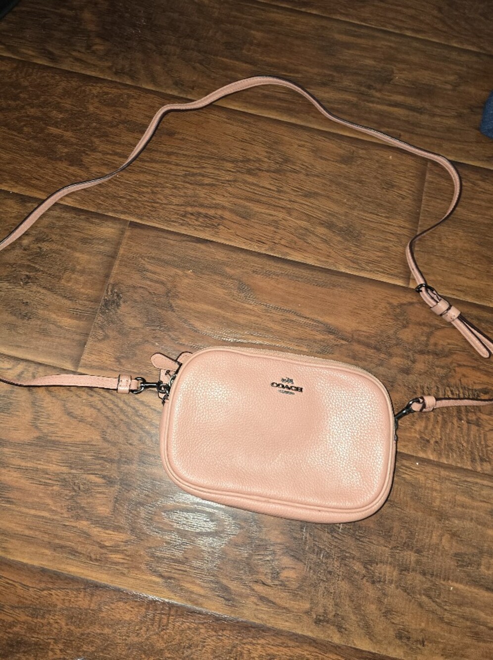 Coach Pebbled Leather Crossbody Bag in Blush Pink